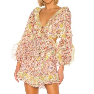 Zimmermann Goldie ruffle floral mini Dress